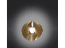 Sospensione Moderna Atom Polilux ® New Gold E Metallo Cromo 1 Luce E27 D54Cm