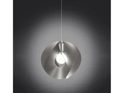 Sospensione Moderna Atom Polilux ® Argento E Metallo Cromo 1 Luce E27 D54Cm