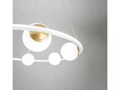Sospensione Moderna Ball Metallo Bianco Vetro Led 80W 3000K