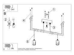Sospensione Moderna Barra Dritta 2 Luci Nero E27 Colgante moderno de barra recta 2 luces Negro E27