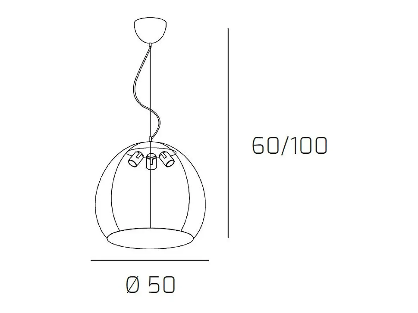 Sospensione Moderna Basket Alluminio E Metallo Grigio 3 Luci E27 50Cm
