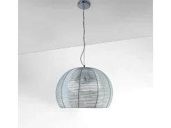Sospensione Moderna Basket Alluminio E Metallo Grigio 3 Luci E27 50Cm
