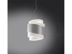 Sospensione Moderna Bea Polilux ® Argento E Metallo Cromo 1 Luce E27 D40Cm