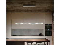 Sospensione Moderna Bend Metallo Bianco Acrilico Led 48W 3000K