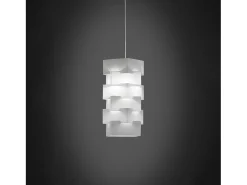 Sospensione Moderna Building Polilux ® Bianco E Metallo Cromo 1 Luce E27