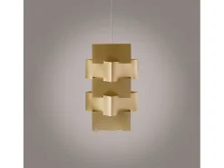 Sospensione Moderna Building Polilux ® New Gold E Metallo Cromo 1 Luce E27 H60Cm