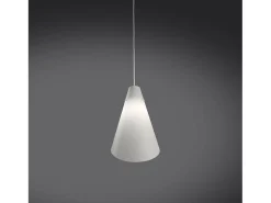 Sospensione Moderna Calle Polilux ® Bianco E Metallo Cromo 1 Luce E27