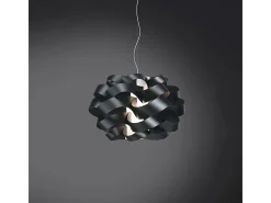 Sospensione Moderna Cloud Polilux ® Nero E Metallo Cromo 1 Luce E27 D.50Cm