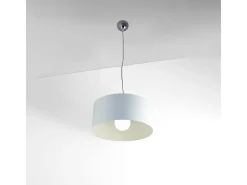 Sospensione Moderna Cylinder Metallo Bianco E Cromo 1 Luce E27