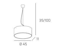 Sospensione Moderna Cylinder Metallo Bianco E Cromo 1 Luce E27