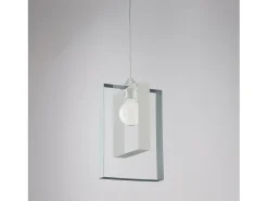 Sospensione Moderna Duplo 1 Luce Ferro Laccato Bianco E Grigio
