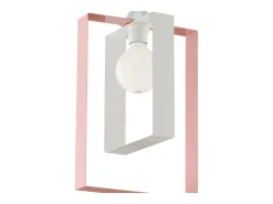 Sospensione Moderna Duplo 1 Luce Ferro Laccato Bianco E Rosa
