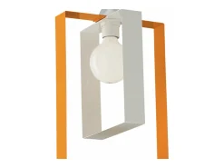 Sospensione Moderna Duplo 1 Luce Ferro Laccato Bianco E Arancio