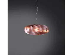 Sospensione Moderna Flat Polilux ® Pink Metal E Metallo Cromo 1 Luce E27