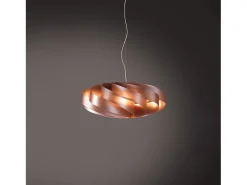 Sospensione Moderna Flat Polilux ® Rame E Metallo Cromo 1 Luce E27