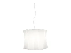 Sospensione Moderna Folio Polilux ® Bianco E Metallo Cromo 1 Luce E27 D40Cm