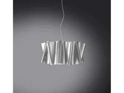 Sospensione Moderna Folio Polilux ® Argento E Metallo Cromo 1 Luce E27 D60Cm