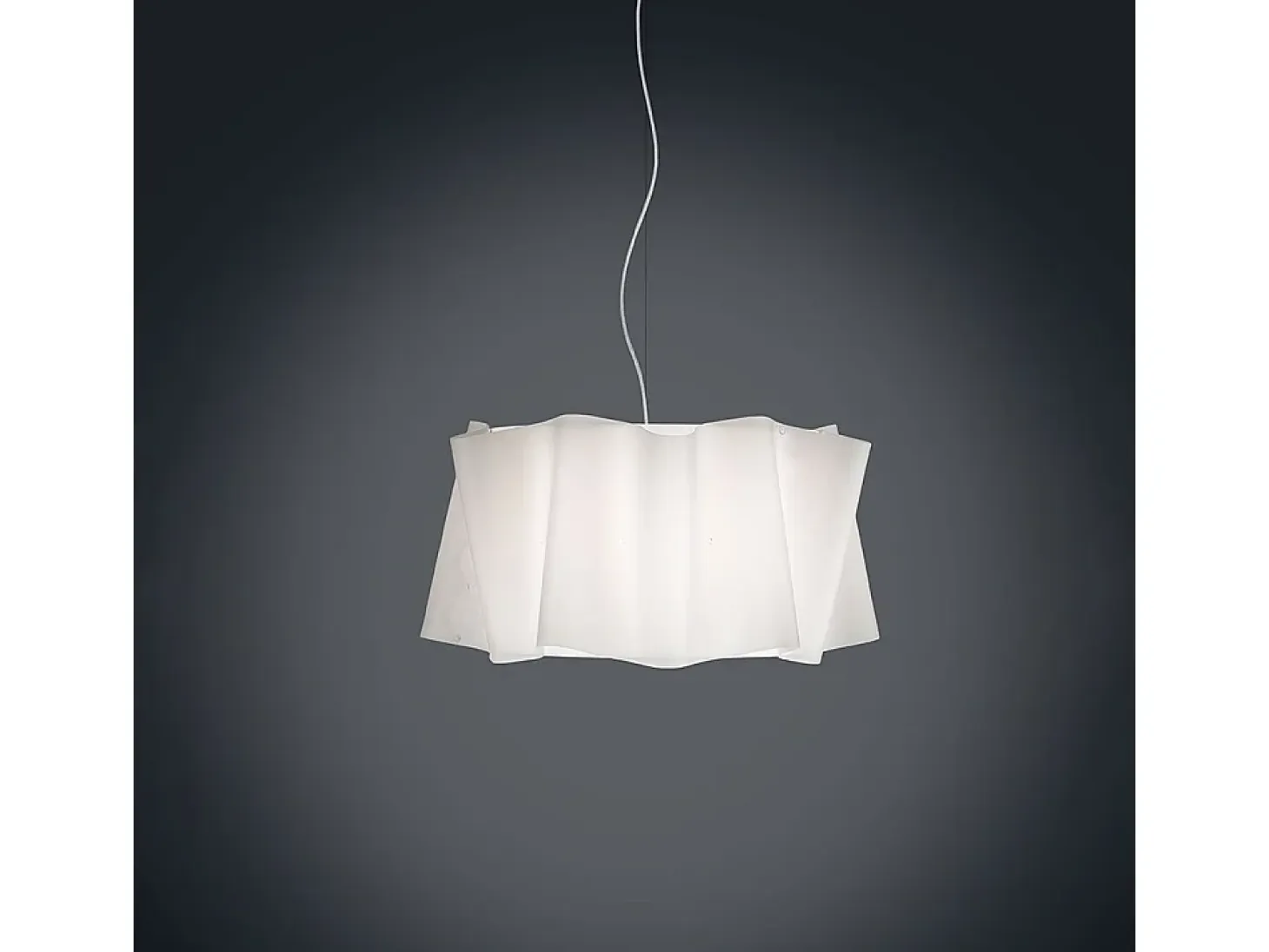 Sospensione Moderna Folio Polilux ® Bianco E Metallo Cromo 1 Luce E27 D50Cm