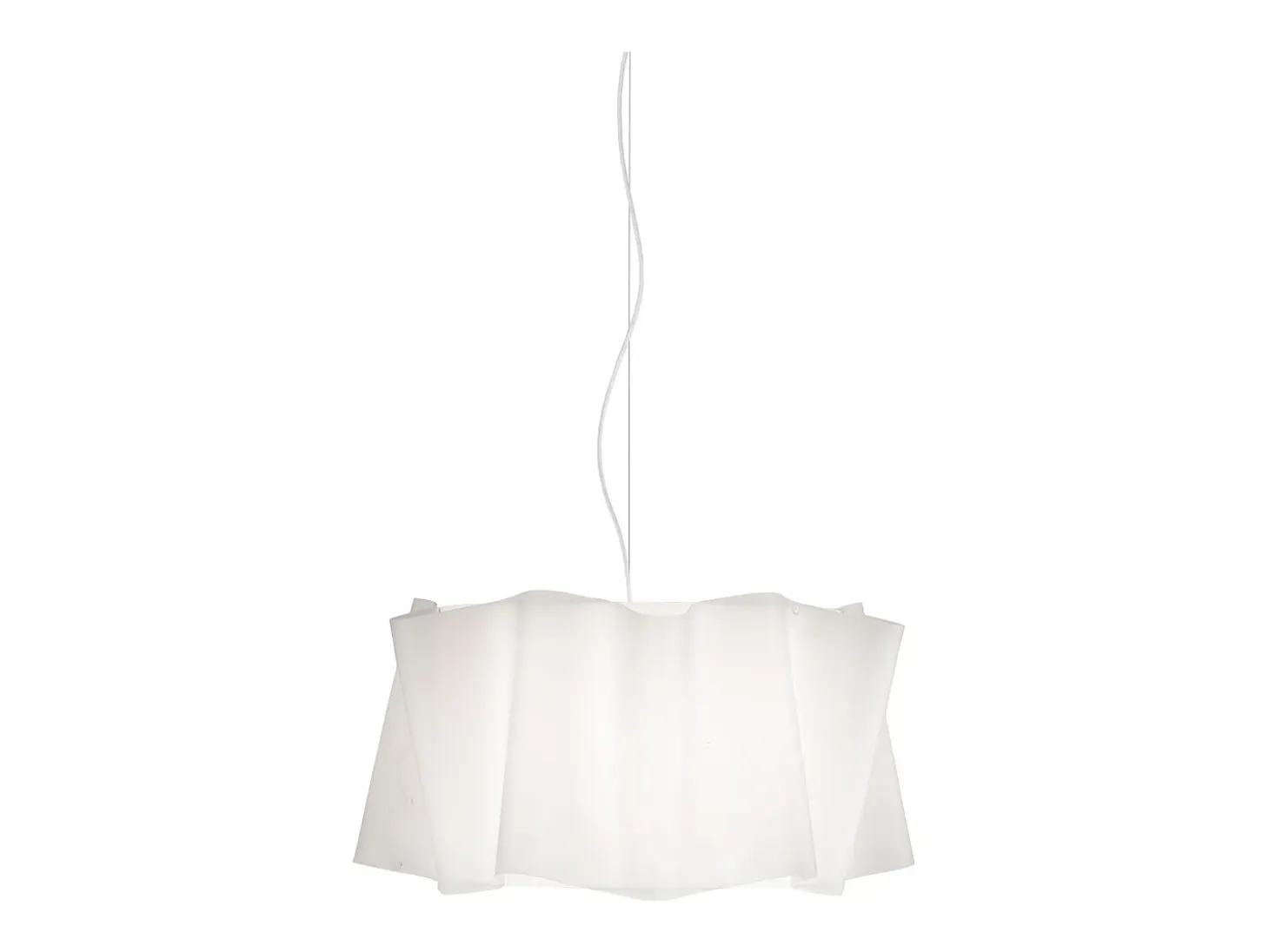 Sospensione Moderna Folio Polilux ® Bianco E Metallo Cromo 1 Luce E27 D50Cm