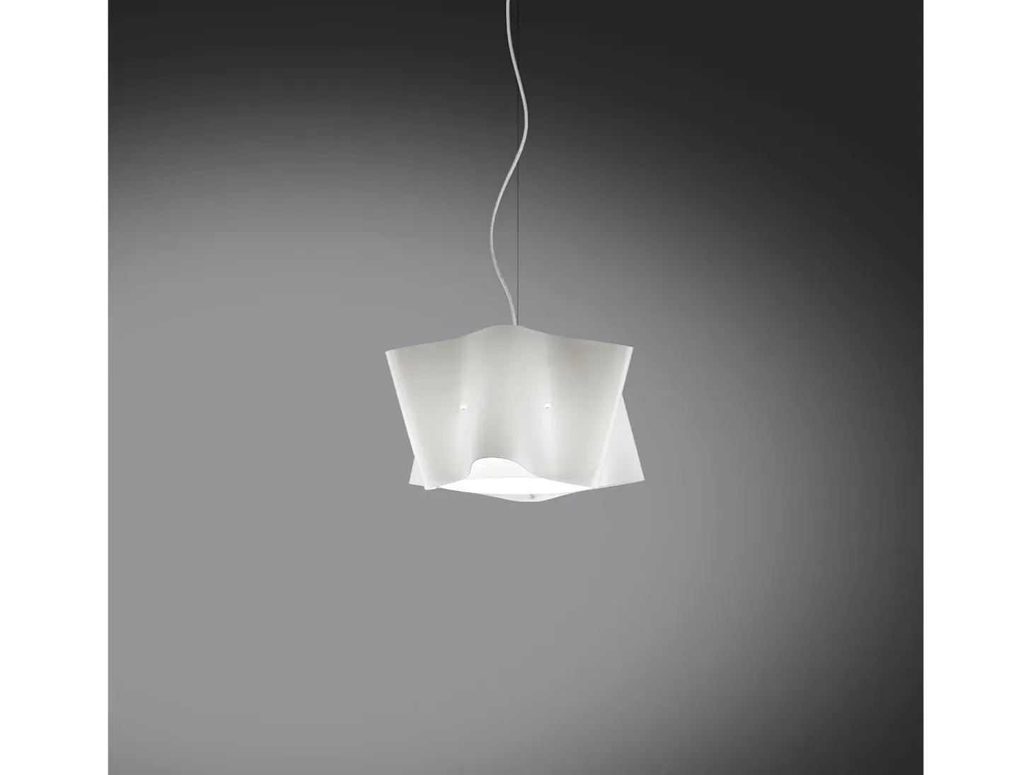 Sospensione Moderna Folio Polilux ® Bianco E Metallo Cromo 1 Luce E27