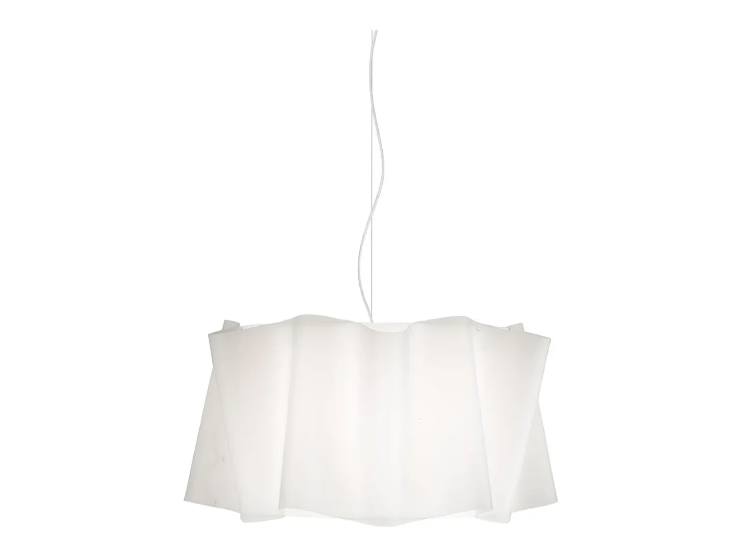 Sospensione Moderna Folio Polilux ® Bianco E Metallo Cromo 1 Luce E27 D60Cm