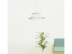 Sospensione Moderna Geko 1 Luce Ferro Taglio Laser Bianco