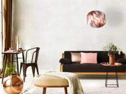 Sospensione Moderna Globe Polilux ® Pink Metal E Metallo Cromo 1 Luce E27 D40Cm