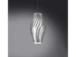 Sospensione Moderna Helios Polilux ® Argento 1 Luce E27 H32Cm