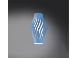 Sospensione Moderna Helios Polilux ® Blu Pastello 1 Luce E27 H40Cm