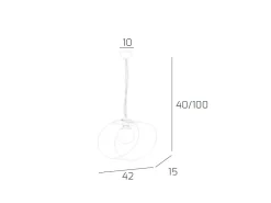 Sospensione Moderna Lap Metallo E Vetro Bianco 1 Luce E27 42Cm