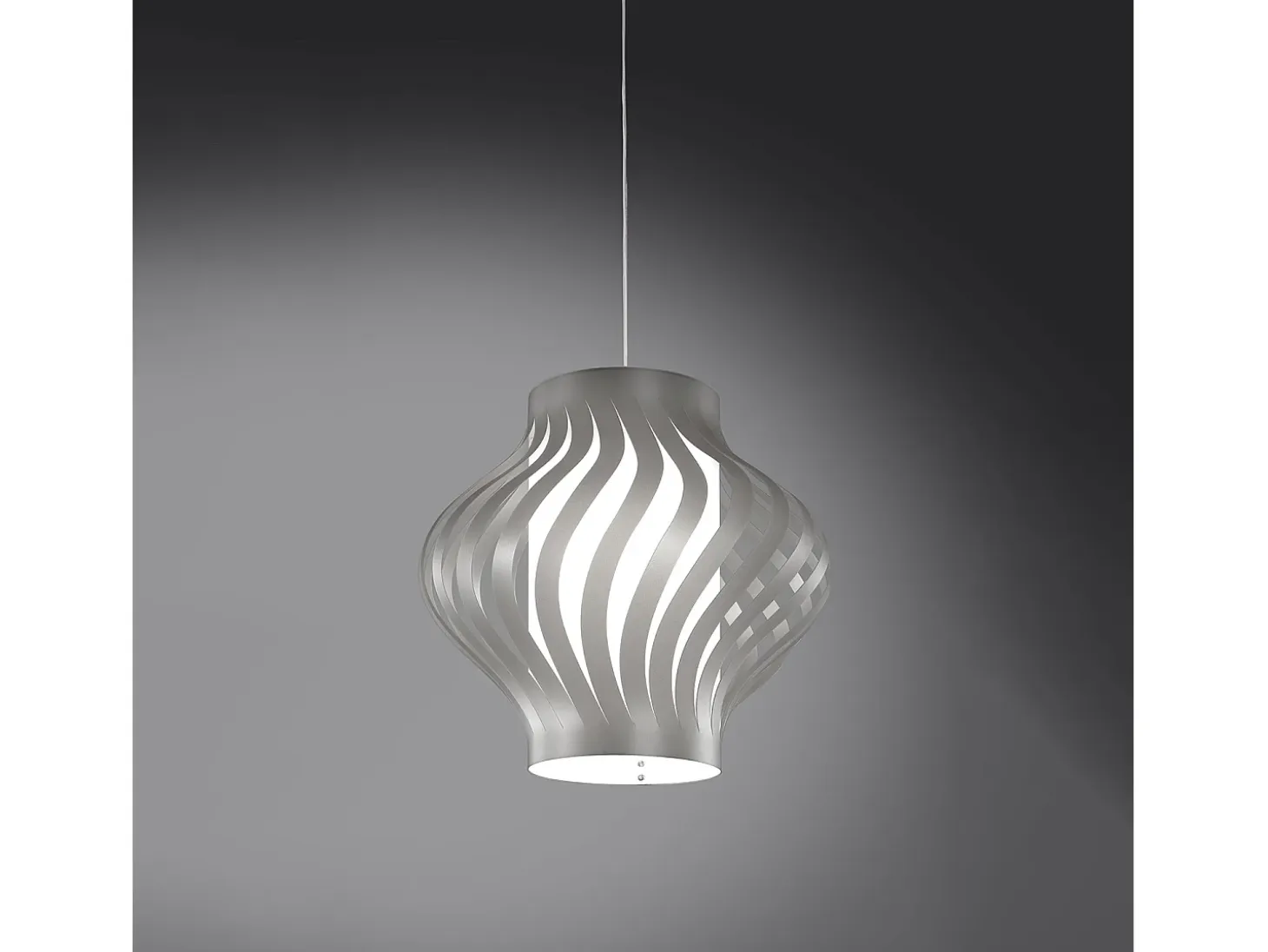 Sospensione Moderna Larga Helios Polilux ® Argento 1 Luce E27