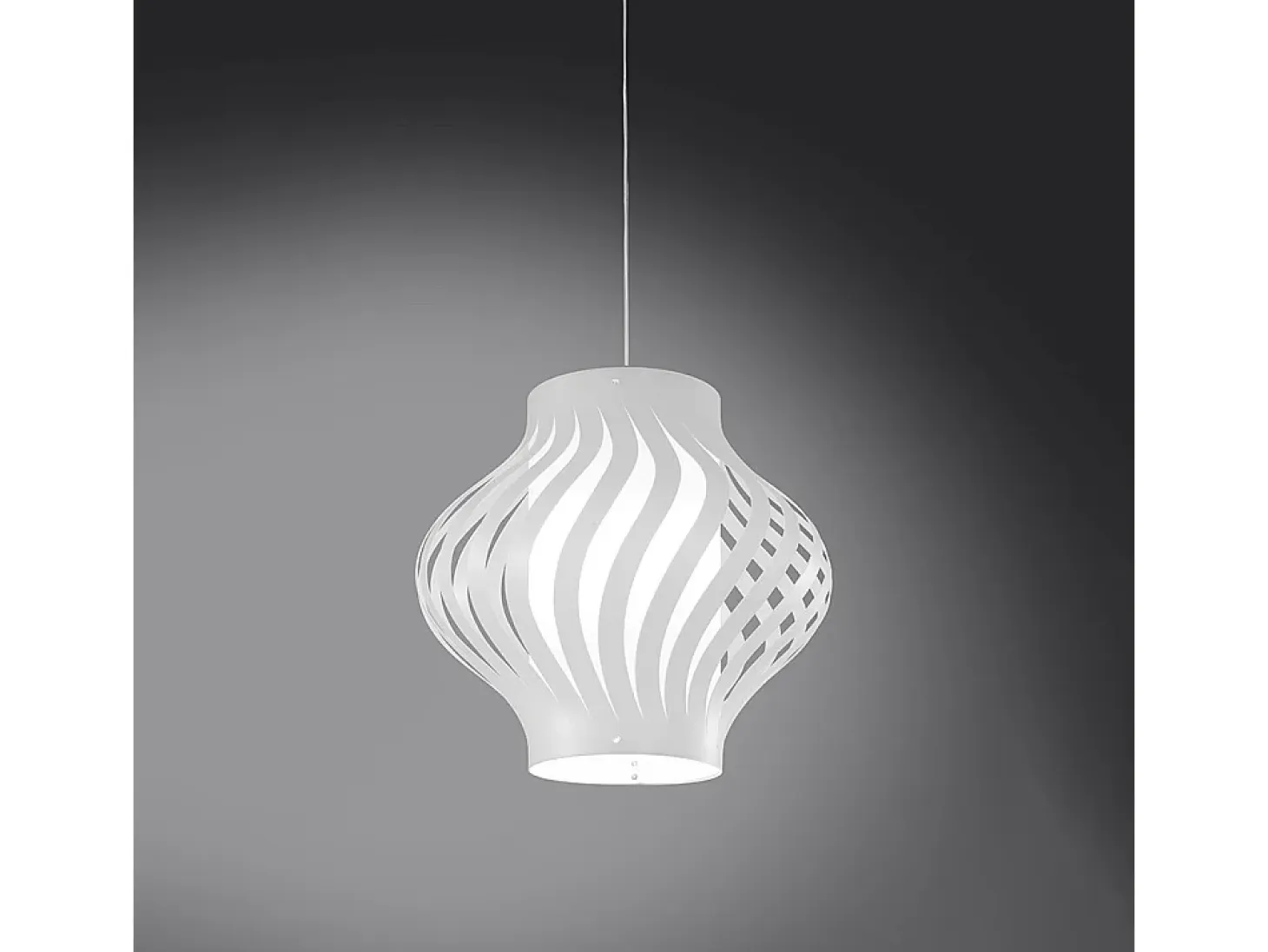 Sospensione Moderna Larga Helios Polilux ® Bianco 1 Luce E27