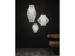 Sospensione Moderna Larga Helios Polilux ® Bianco 1 Luce E27
