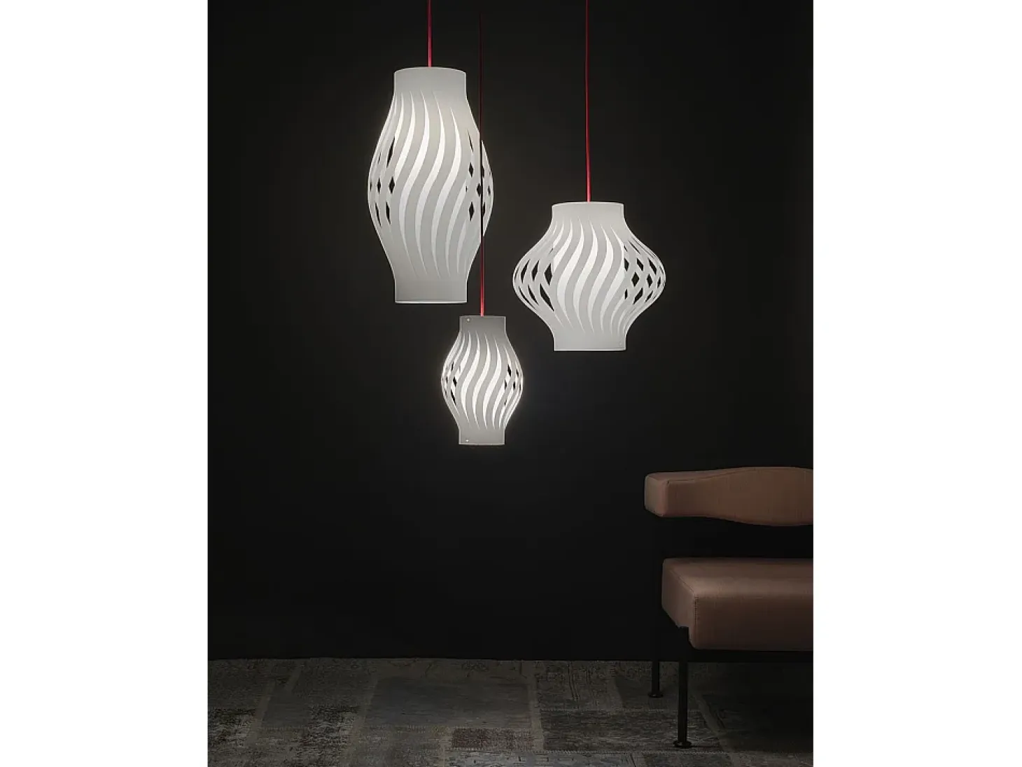 Sospensione Moderna Larga Helios Polilux ® Bianco 1 Luce E27