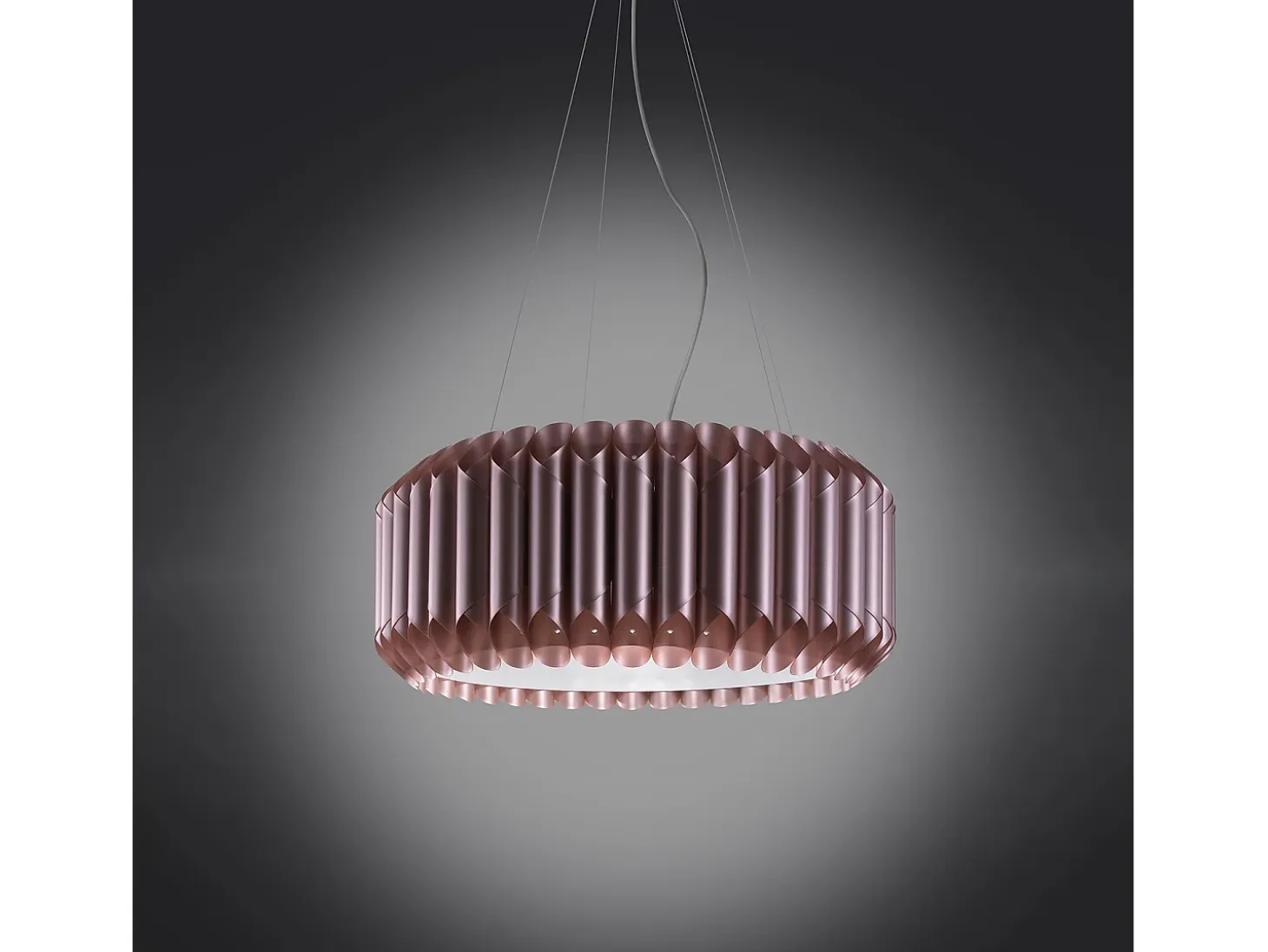 Sospensione Moderna Louise Polilux ® Pink Metal E Metallo Cromo 1 Luce E27 D60Cm