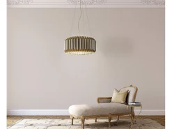 Sospensione Moderna Louise Polilux ® New Gold E Metallo Cromo 1 Luce E27 D60Cm