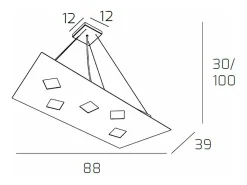 Sospensione Moderna Note Metallo Grigio 5 Luci Gx53