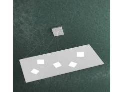 Sospensione Moderna Note Metallo Grigio 5 Luci Gx53