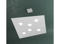 Sospensione Moderna Note Metallo Grigio 6 Luci Gx53