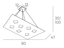 Sospensione Moderna Note Metallo Bianco 7 Luci Gx53