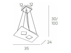 Sospensione Moderna Note Metallo Bianco 2 Luci Gx53