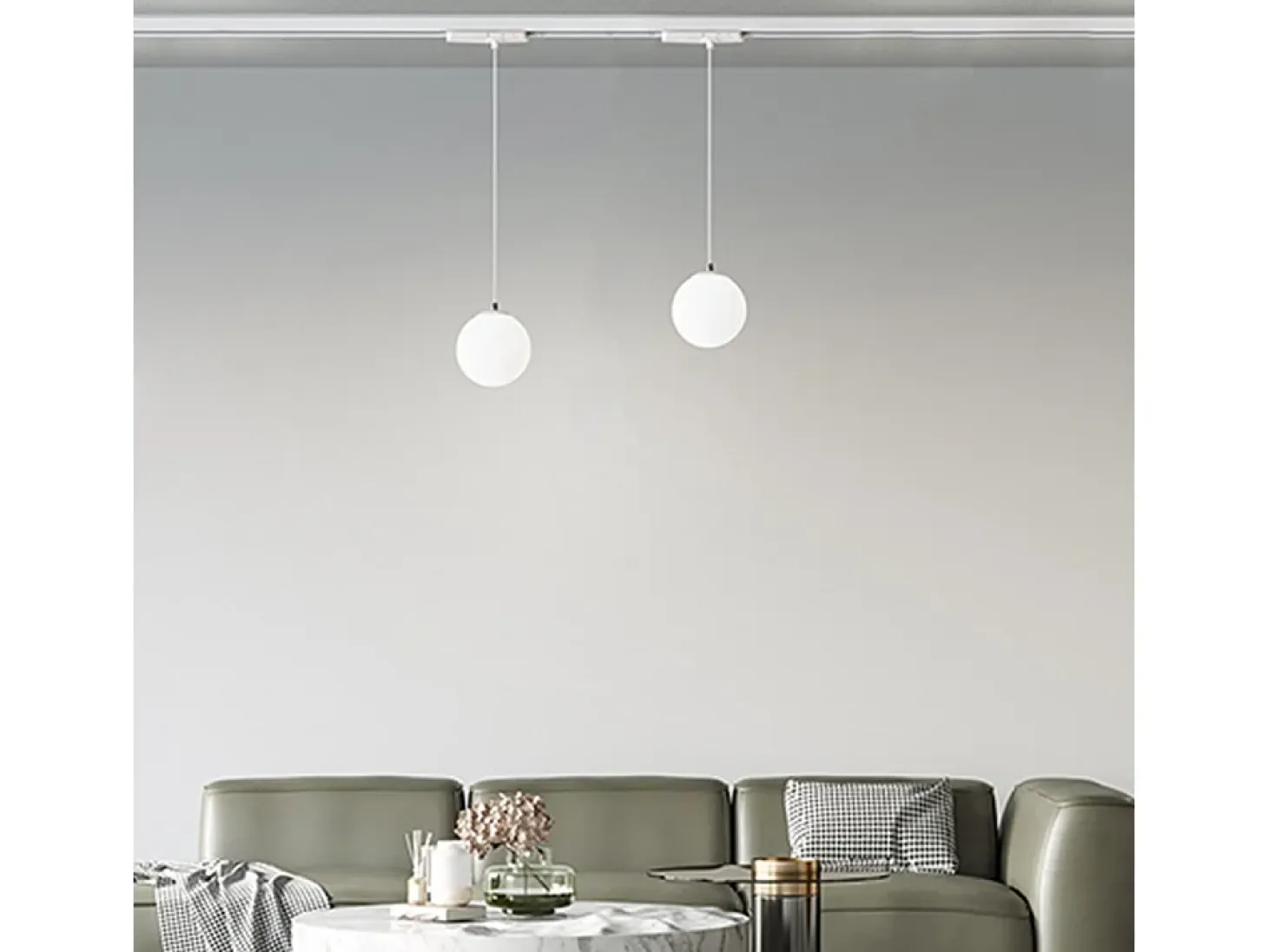 Sospensione Moderna Per Sistema In Binario Bianco Led Piccola