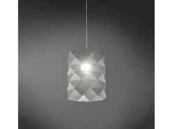 Sospensione Moderna Prisma Polilux ® Argento E Metallo Cromo 1 Luce E27 D27Cm