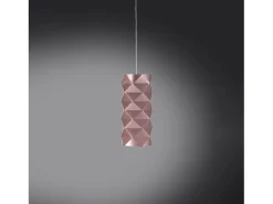 Sospensione Moderna Prisma Polilux ® Pink Metal E Metallo Cromo 1 Luce E27