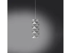 Sospensione Moderna Prisma Polilux ® Argento E Metallo Cromo 1 Luce E27