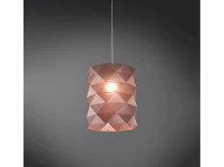 Sospensione Moderna Prisma Polilux ® Pink Metal E Metallo Cromo 1 Luce E27 D27Cm