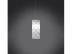 Sospensione Moderna Prisma Polilux ® Bianco E Metallo Cromo 1 Luce E27