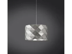 Sospensione Moderna Prisma Polilux ® Argento E Metallo Cromo 1 Luce E27 D40Cm