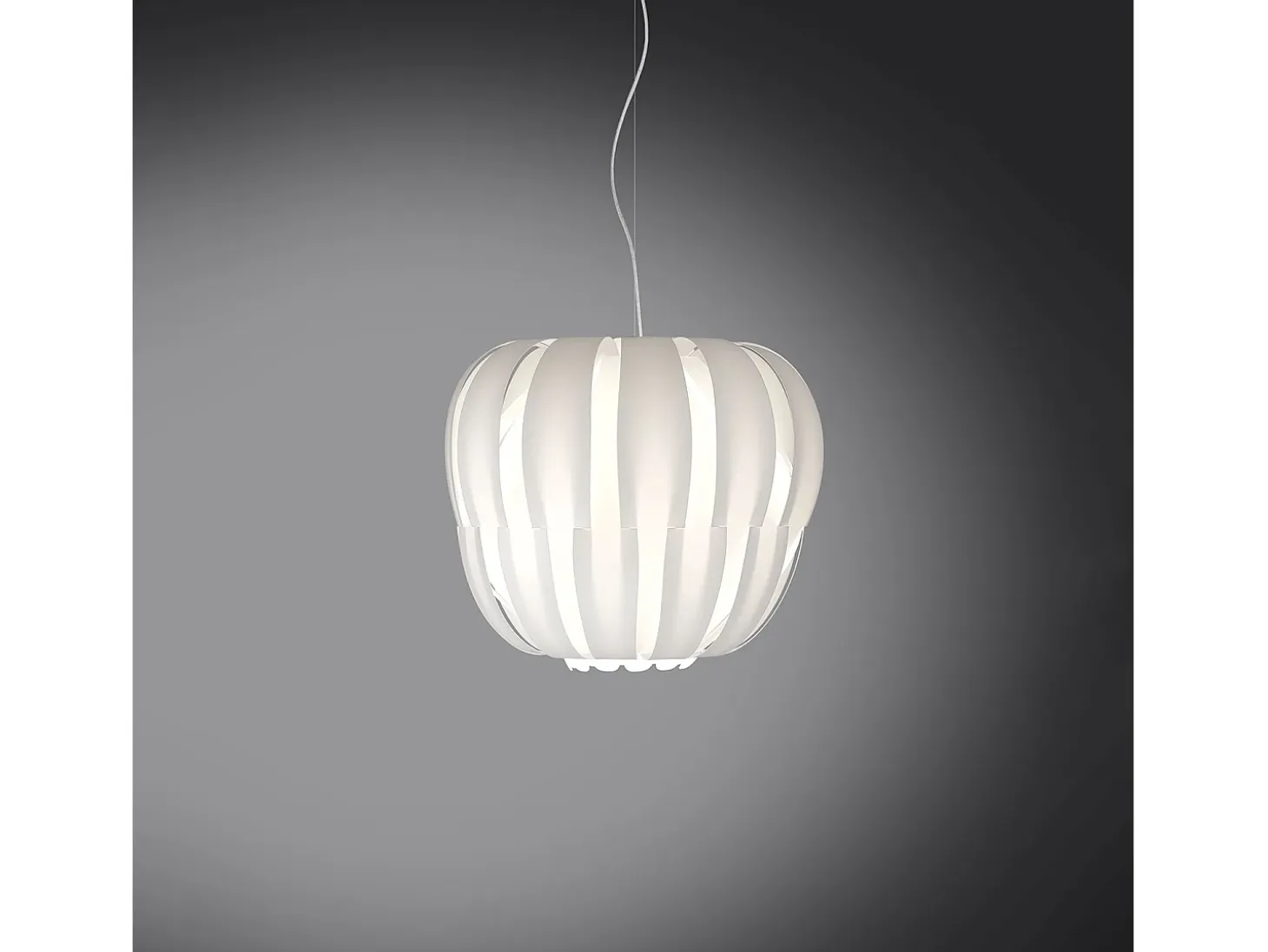Sospensione Moderna Queen Polilux ® Bianco E Metallo Cromo 1 Luce E27 D42Cm