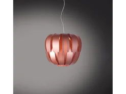 Sospensione Moderna Queen Polilux ® Pink Metal E Metallo Cromo 1 Luce E27